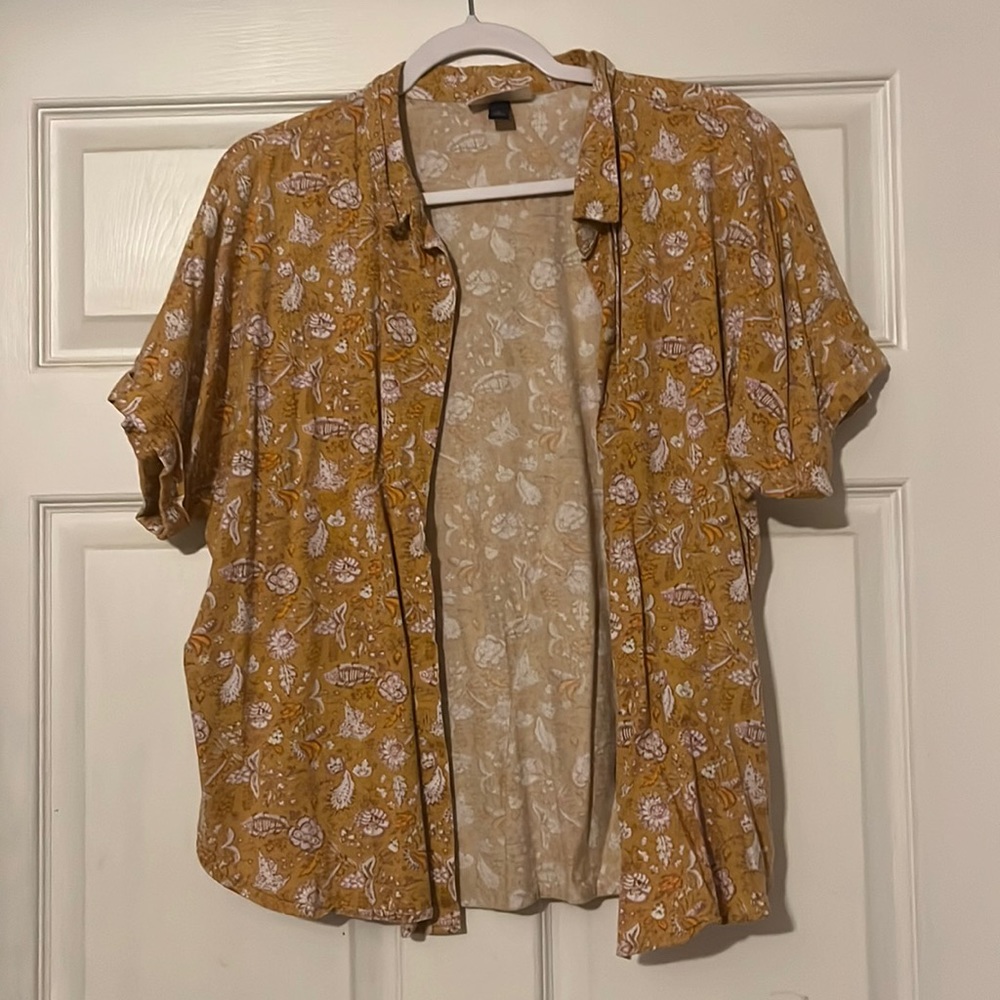 Orange button up